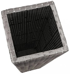 3 db szürke polyrattan kerti magaságyás
