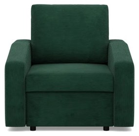 Zeus fotel, döntött kartámasz, kordbársony, bonell töltet, zöld