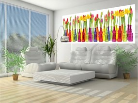 Fotótapéta flizelina Tulipánok és nárciszok üvegvázákban 250x104 +ragasztó