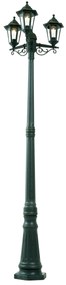 Klasszikus Kültéri Lámpa Sötétzöld 217cm 3-Fényforrás IP44 - New Haven