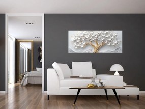 Kép – 3D elegáns életfa virágokkal (120x50 cm)