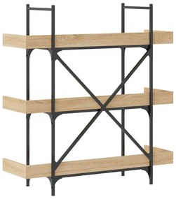 3-szintes sonoma tölgy szerelt fa könyvespolc 100x33x108,5 cm