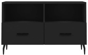 fekete szerelt fa TV-szekrény 80 x 36 x 50 cm