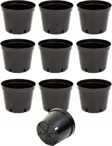 Virágtartó műanyag fekete Ar-baket 15,5 cmx20,5x15,5 cm 5 L x10db