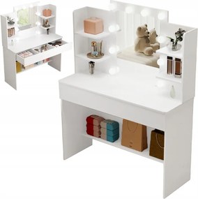 Kozmetikai Smink Fésülködőasztal Led Loft Tükörrel Modern 110 CM