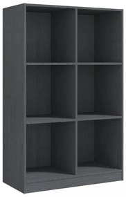 szürke tömör fenyőfa könyvszekrény 70 x 33 x 110 cm
