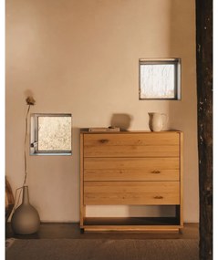 Natúr színű magas komód tölgyfa dekorral 100x97 cm Alguema – Kave Home