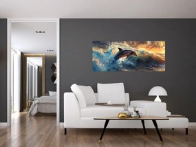 Kép - Delfin, illusztrációk (120x50 cm)