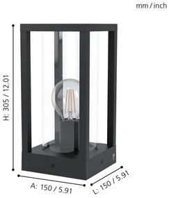 Eglo 98714 - Kültéri lámpa CASCINETTA 1xE27/40W/230V IP54