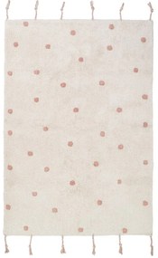 Numi bézs-rózsaszín, kézzel készített pamut szőnyeg, 100 x 150 cm - Nattiot