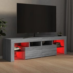 szürke sonoma színű TV-szekrény LED-világítással 140x36,5x40 cm