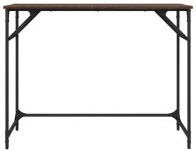 barna tölgy szerelt fa és porszórt acél íróasztal 100x45x76 cm