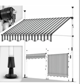 Napellenző Erkélyre 400cm szürke-fehér Tillvex
