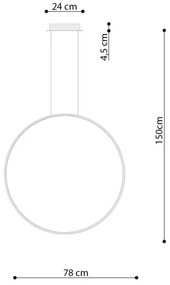 Thoro TH.248 - LED Csillár zsinóron RIO LED/50W/230V CRI90 3000K átm. 78 cm arany