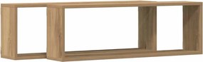 vidaXL Falpolcok polcokkal 2 pcs Művészi tölgy 80 x 15 x 26 cm Faanyag