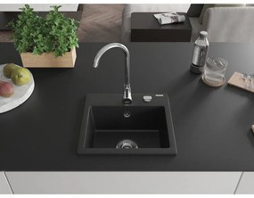 Mexen Milo - gránit mosogató 43,5x41,0cm, 1 kamrás, fekete, 6505441000-77