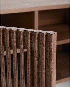 Sötétbarna cipőtartó kőrisfa dekorral 98x50x43 cm Beyla – Kave Home