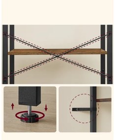 NAVARO könyvespolc barna/fekete