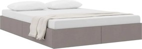 vidaXL Tárolós Ágy fejtámlával tárolóval Tópszínű 140 x 200 cm szövet