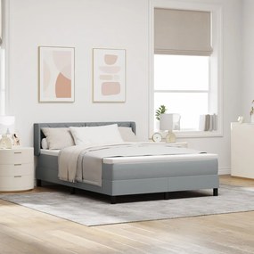 Boxspring Ágy Mattal - Világosszürke - 140 x 190 cm - Szövet