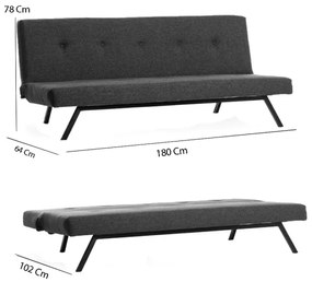 LOKO kétüléses kanapé sötétszürke