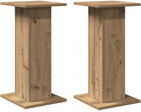 vidaXL 2 db kézműves tölgy színű fa hangszóróállvány 30 x 30 x 60 cm
