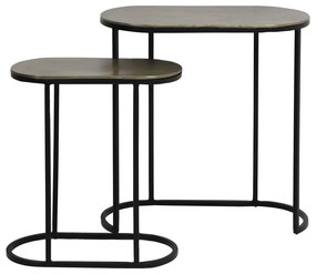 Fém tárolóasztal szett 2 db-os 26x53 cm Bocov – Light &amp; Living