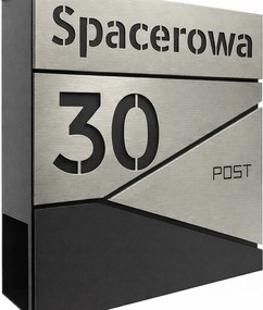 Levéltartó doboz, újságtartó rozsdamentes acél cím házszám Cnc