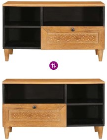 TV szekrény fiókkal Világosbarna 80 x 33 x 46 cm tömör mangófa