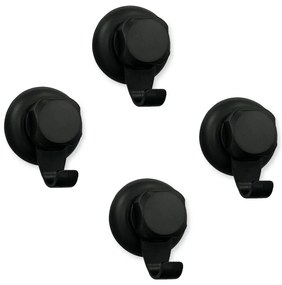 Bestlock Black Small Hooks 4 db fekete öntapadós fali akasztó, ⌀ 7,1 cm - Compactor