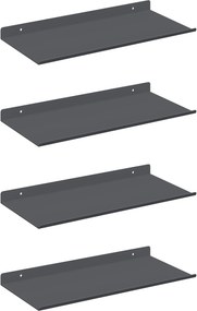 vidaXL Lebegő polc 4 pcs Antracit 40 x 18 x 2,5 cm Acél