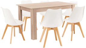 Zara 6+1 étkező garnitúra fehér-sonoma tölgy