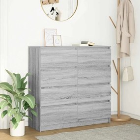 szürke sonoma színű szerelt fa tálalószekrény 100x35x99 cm