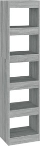 vidaXL szürke sonoma színű térelválasztó könyvszekrény 40x30x166 cm