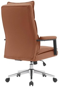 Irodai fotel Kahlo (barna öko-bőr camel + króm). 1119450
