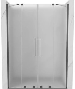 Mexen Velar Duo, tolózuhanyajtó 150 cm-es nyitáshoz, 8 mm-es mattüveg, polírozott grafit, 871-150-000-32-95