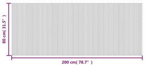 négyszögletű szürke bambusz szőnyeg 80 x 200 cm