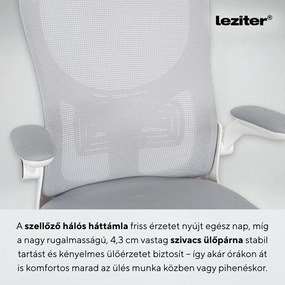 Flexo ergonomikus irodai forgószék deréktámasszal fehér