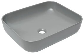 Mosdó lapra SAT Infinitio 50x39 cm szürke mat túlfolyás nélkül SATINF5039LGRM