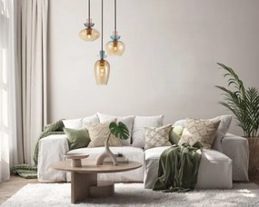 ITALUX PND-31882-3A-GD-AMB-FANDA kábeles függeszték 3xE27/40W/230V arany/füstös bézs