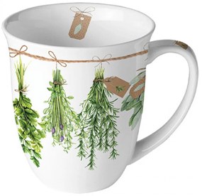 Porcelán bögre fűszernövény mintával 400 ml Fresh herbs