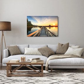 Fából készült móló képe (90x60 cm)