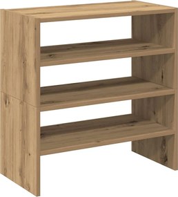 vidaXL 2 db kézműves tölgy cipőtartó állvány halmozható 60x30x30,5 cm