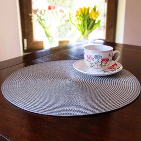 Altom Straw tányéralátét, ezüst,, 4 darabos készlet, átmérő 38 cm