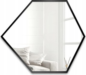 Geome geometrikus tükör fekete Mdf keretben 90x77 falra szerelhető
