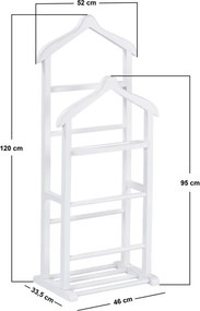 Beta ruhaállvány, fehér, 46 cm – TR570VLT2401
