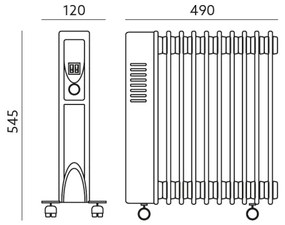 Olajmelegítő 11 bordával YUGO 1000/1500/2500W/230V