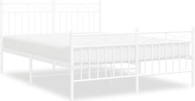 vidaXL fehér fém ágykeret fej- és lábtámlával 140x200 cm