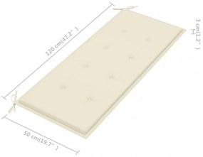 tömör tíkfa Batavia pad krémszínű párnával 120 cm