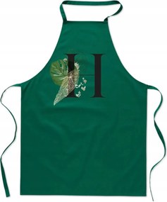 Konyhai Kötény zöld H Betűvel név monogram Hania Hubert FA_366_z
